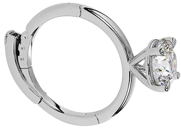 White Gold Multi-Stage Locking Ring