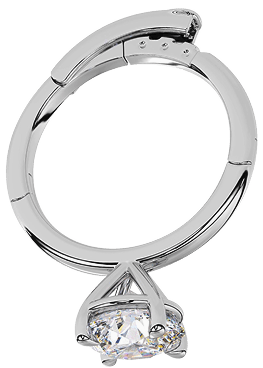 White Gold Multi-Stage Locking Ring